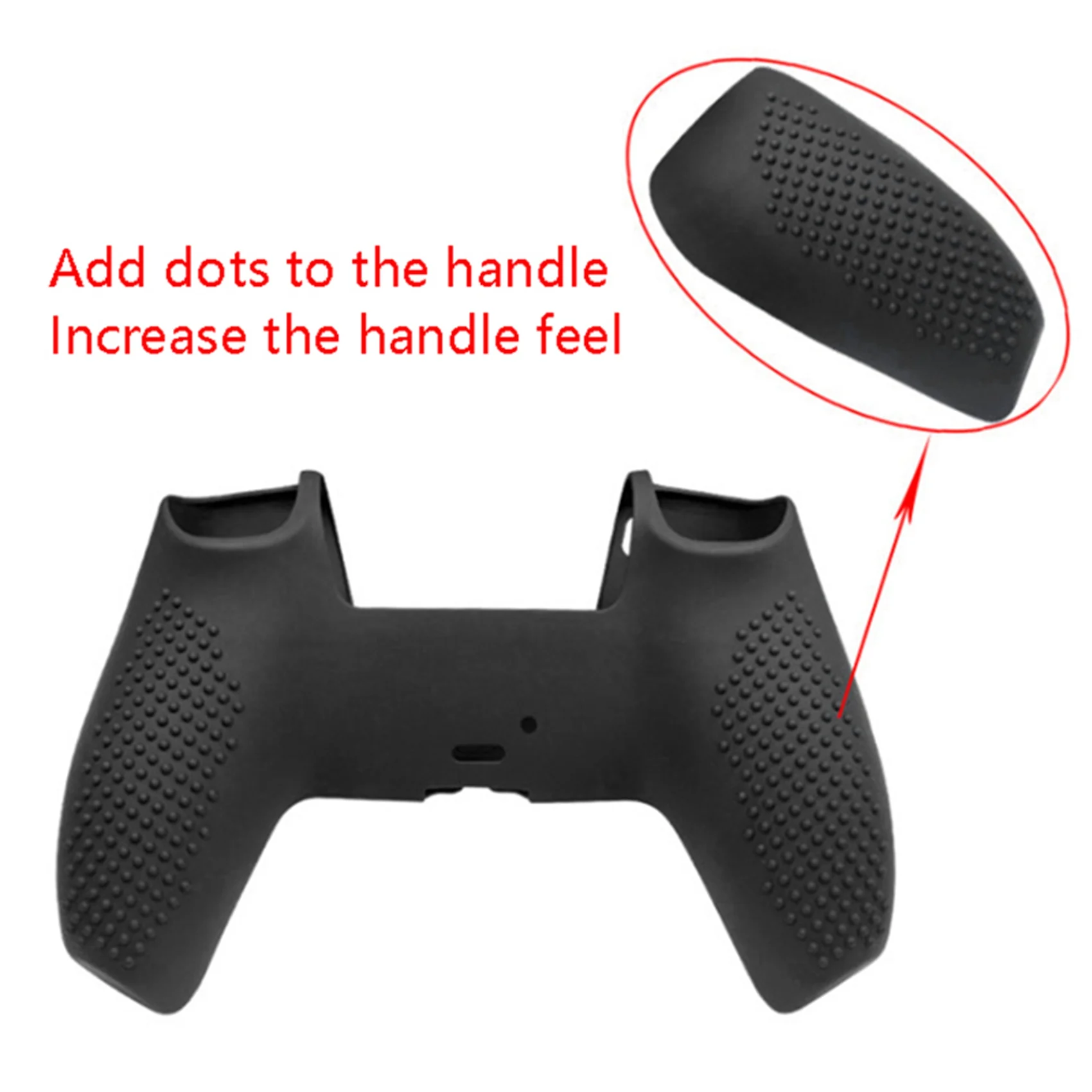 M09K 2X Für PS5 Game Controller Silikon Schutzhülle Für PS5 Rutschfeste Griffabdeckung (Schwarz)