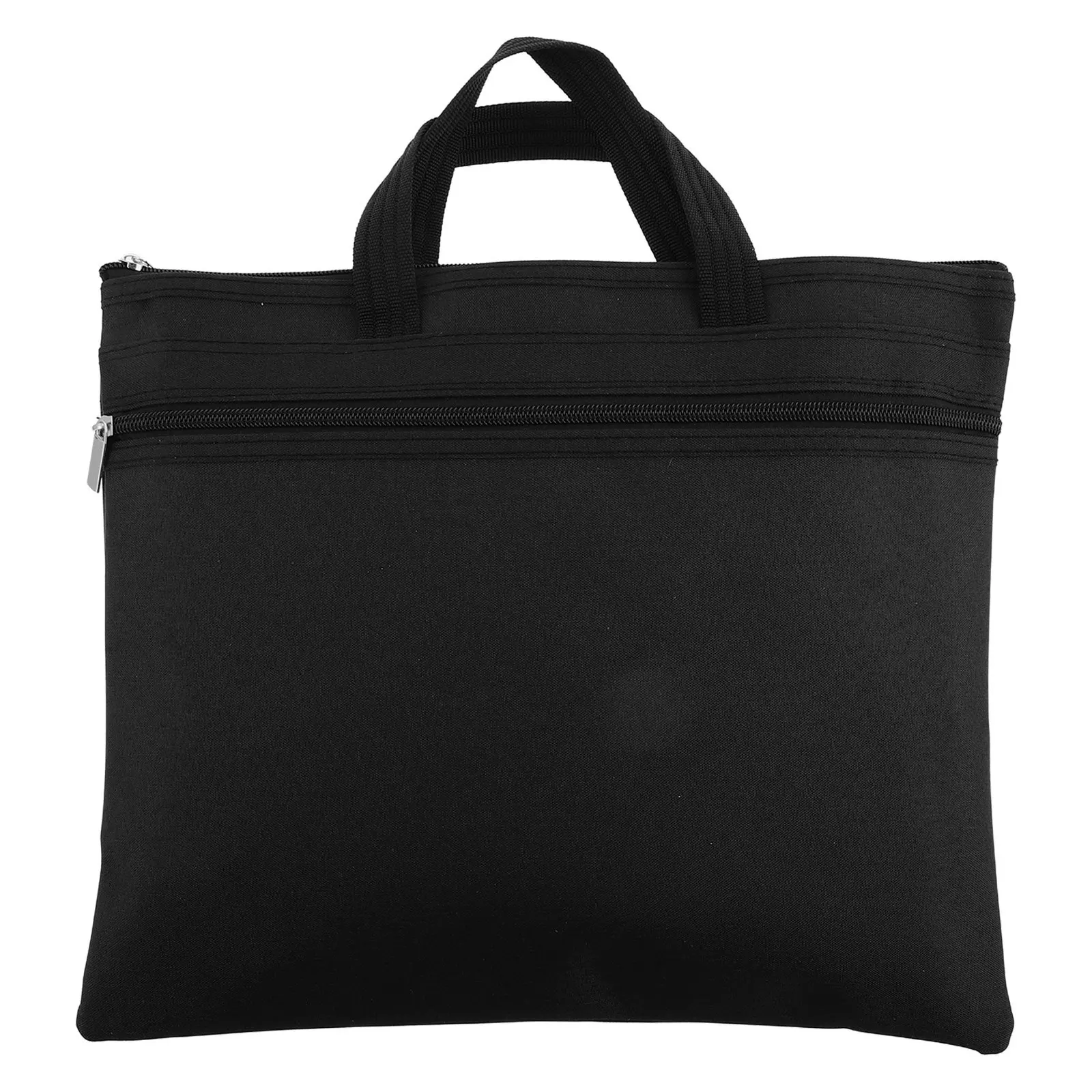 Business Handbag Portable Document Briefcase Oxford Cloth Dual Layer File Organizer Moistureproof Travel Document Storage Zipper