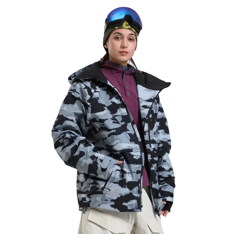 

2025 Outdoor Sport Mountain Man Snow Coats Winter Warm Hooded Women Skiing Jackets Hiking Snowmobile Male Snow Clothes Wear