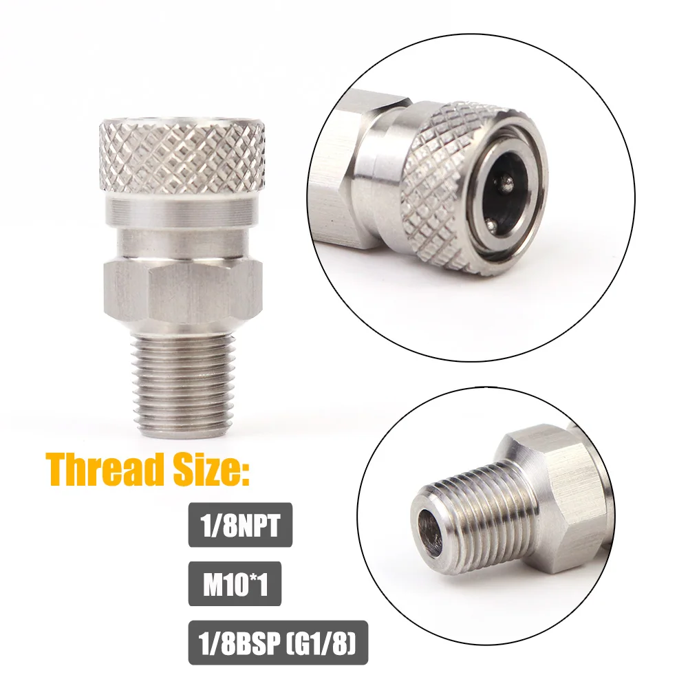 High Pressure 8MM Foster Quick Disconnect Male Female Adaptor Fill Nipple Blind Plug  Thread 1/8NPT&1/8BSP&M10*1