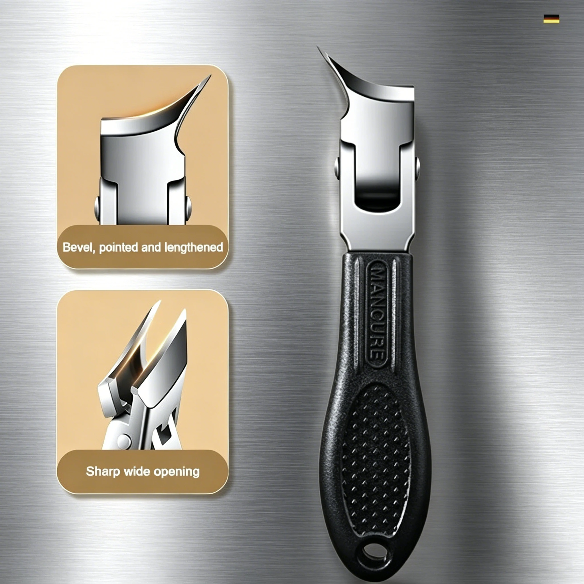 2 pieces, wide-mouth nail clippers, splash-proof 60° professional nail trimming tool, eagle-beak angled cut