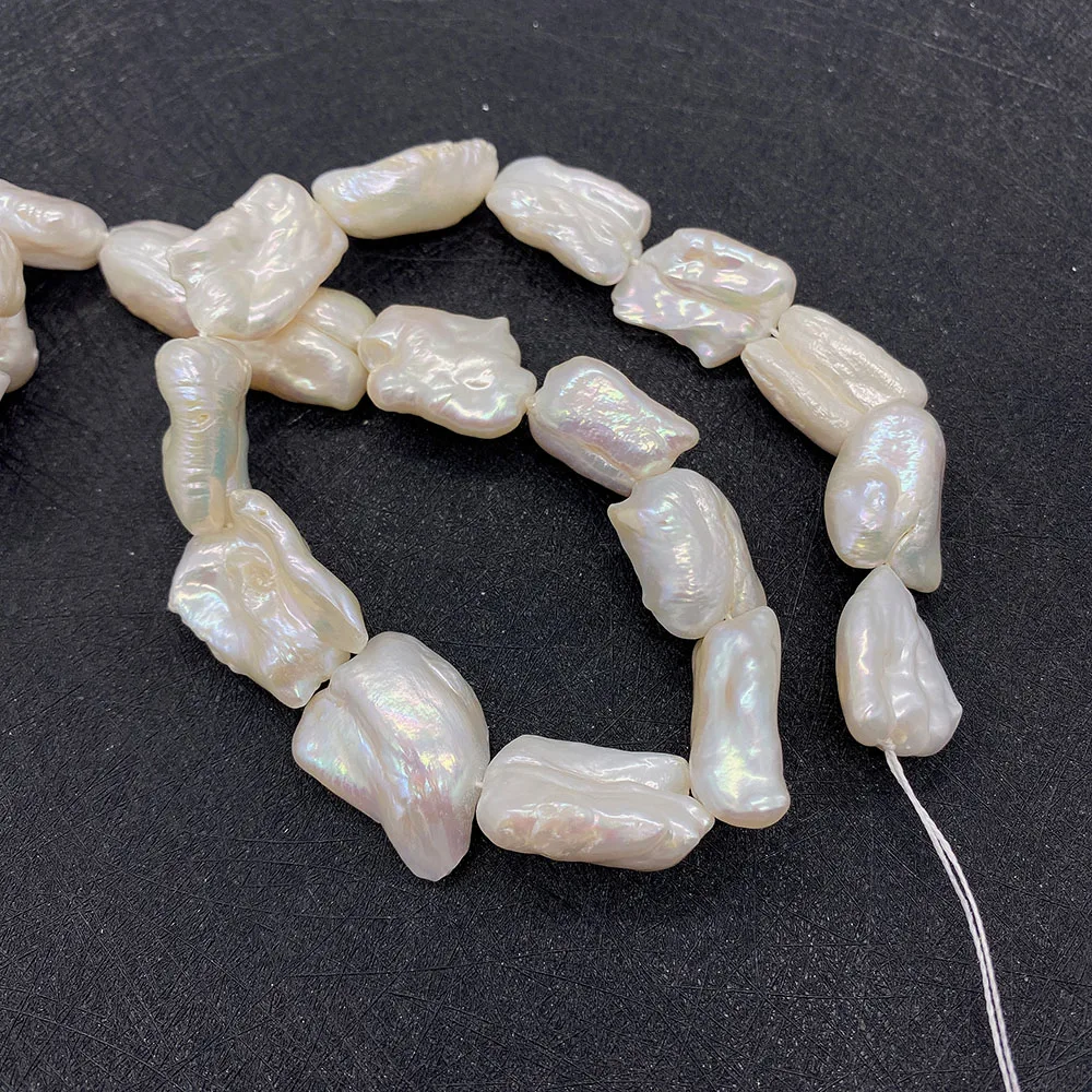 100% Natural Freshwater Pearls Pipa Beads High Quality Baroque Pearls White Shaped Beads DIY Fashion Jewelry Necklace Bracelet