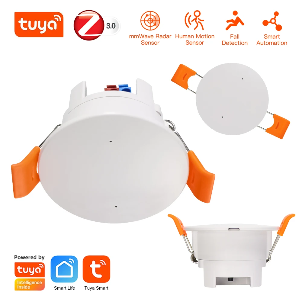 Tuya ZigBee MmWave Human Presence Sensor 24G Radar Body Motion Detector AC85~265V For Lighting Smart Home System