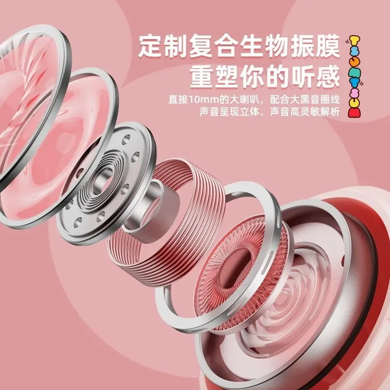 Disney Original LY-858 TWS Wireless Bluetooth 5.3 Headset Low Latency Gaming Earphone HIFI Sound in-Ear Earbuds Noise Reduction
