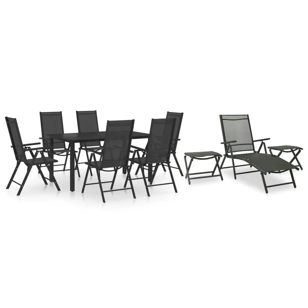 

10-Piece Black & Anthracite Patio Dining Set - Stylish Outdoor Furniture for Garden & Deck
