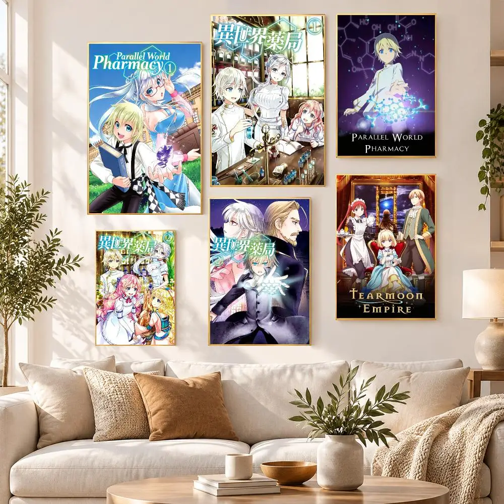 Anime Manga Parallel World Pharmacy Poster PP Self Adhesive Wall Decor Aesthetic Bedroom Gaming Room Home Holiday Gift