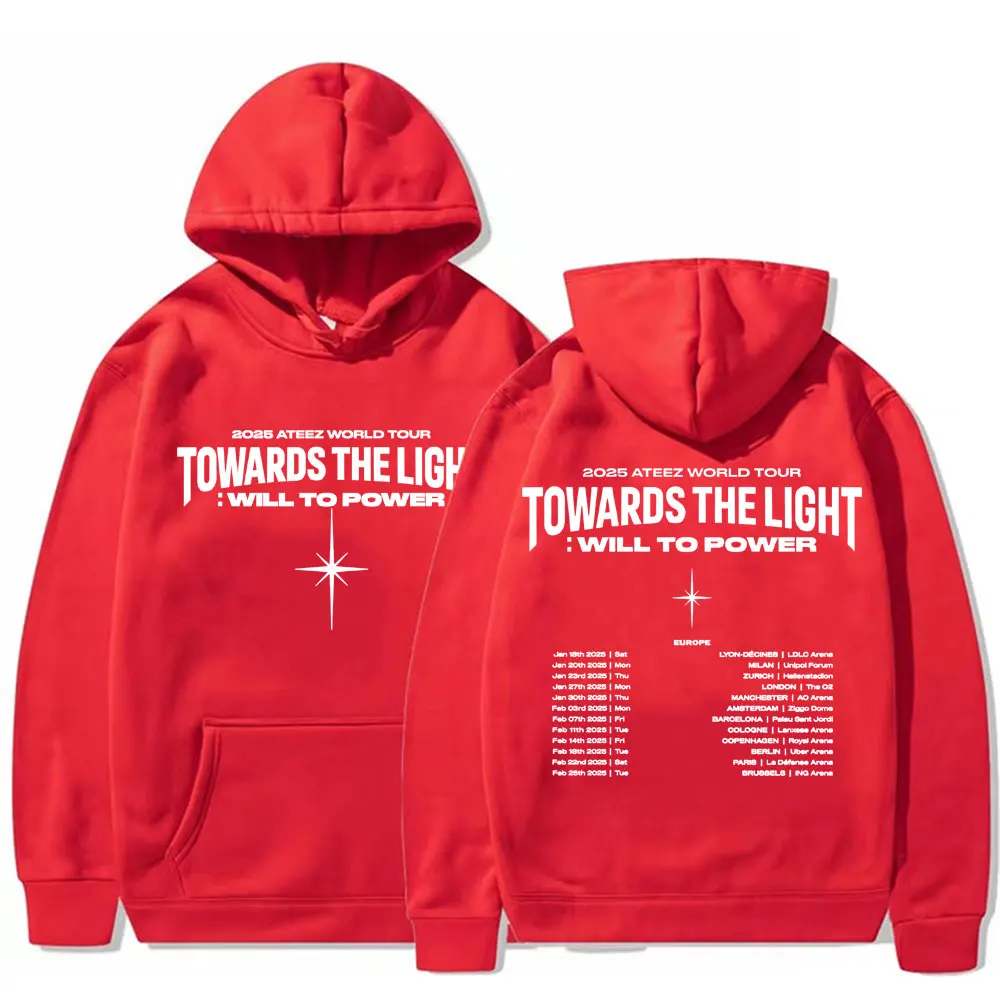 2025 Ateez World Tour Towards The Light_ Will To Power Pullovers Men Women Korean Fashion Hip Hop Long Sleeve Sweatshirt Hoodies