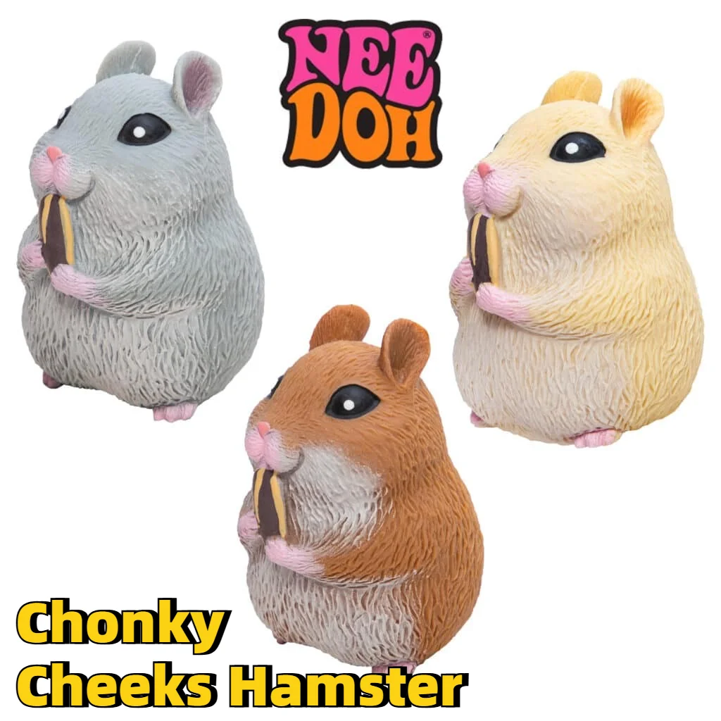 Needoh Chonky Cheeks, Juguetes Sensoriales con Forma de Hámster, Juguetes Antiestrés, Juguetes Fidget para Adultos, Coleccionables