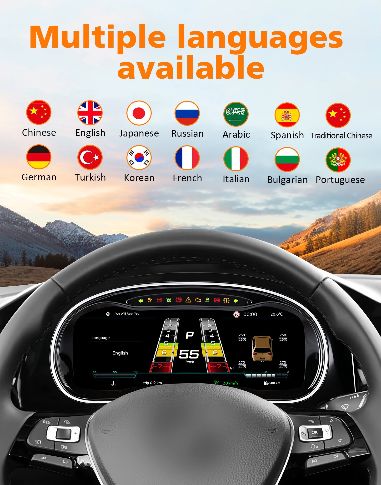 12.3Inch Linux Dashboard panel For Volkswagen Vw MQB Passat B8 2015 - 2023 Arteon Digital Instrument Cluster Virtual Cockpit