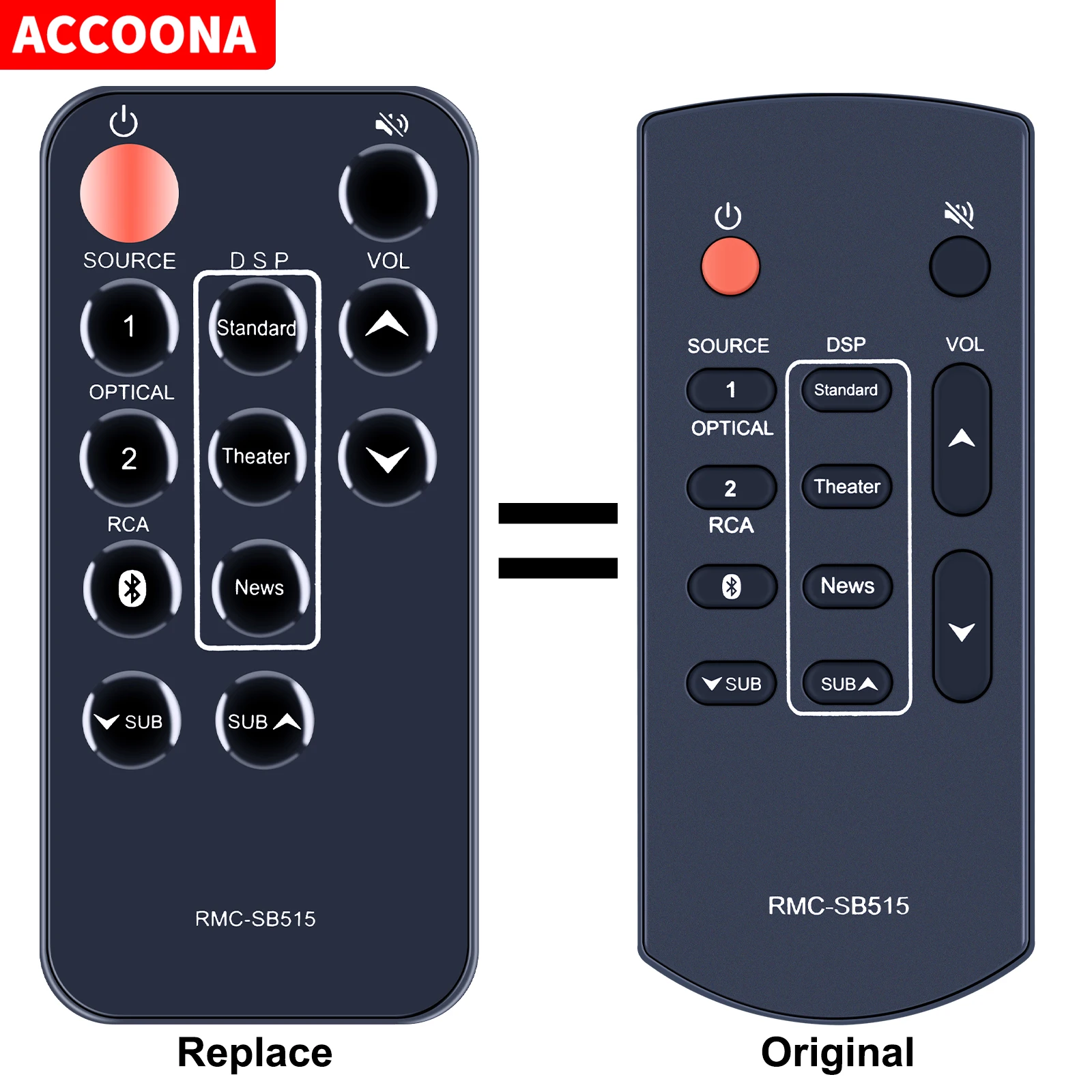 

Remote control RMC-SB515 for Insignia Soundbar