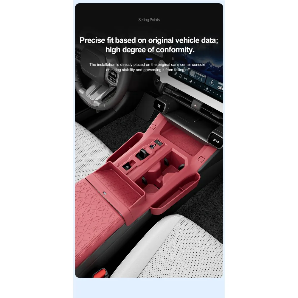 Für Toyota RAV4 2026-2028 LHD Mittelkonsole Silikonmatte Schalthebel-Schutzpad Schwarz Auto-Innenausstattung Zubehör Abdeckung – Detail 1