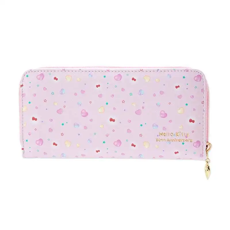 Sanrio Purse Hello Kitty Kawaii Anime Casual Long Wallet Girl Heart Sweet Cute Cartoon New Lovely Zipper Card Cover Gift for Kid