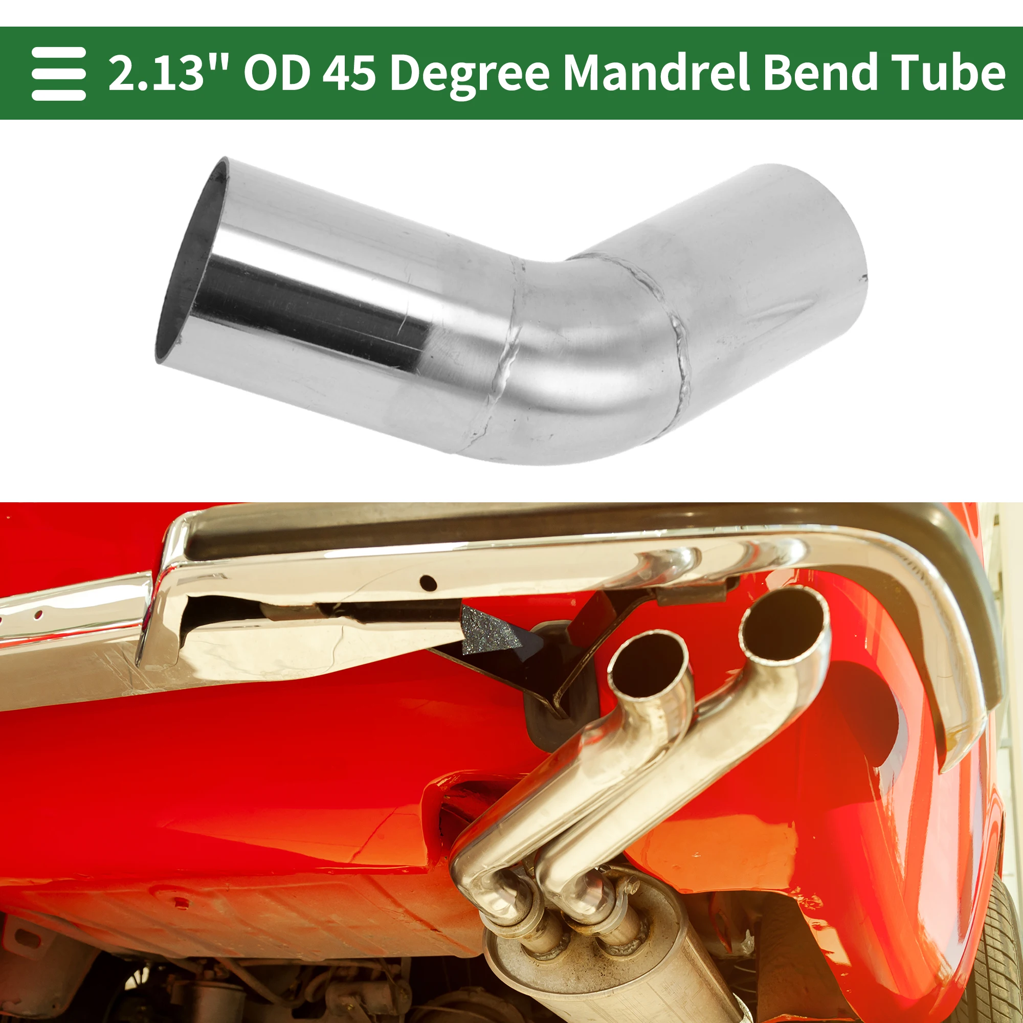 UXCELL 54mm 57mm 64mm 76mm OD 45° Mandrel Bend Elbow Tube 51mm 100mm Length Exhaust Bend Pipe Stainless Steel