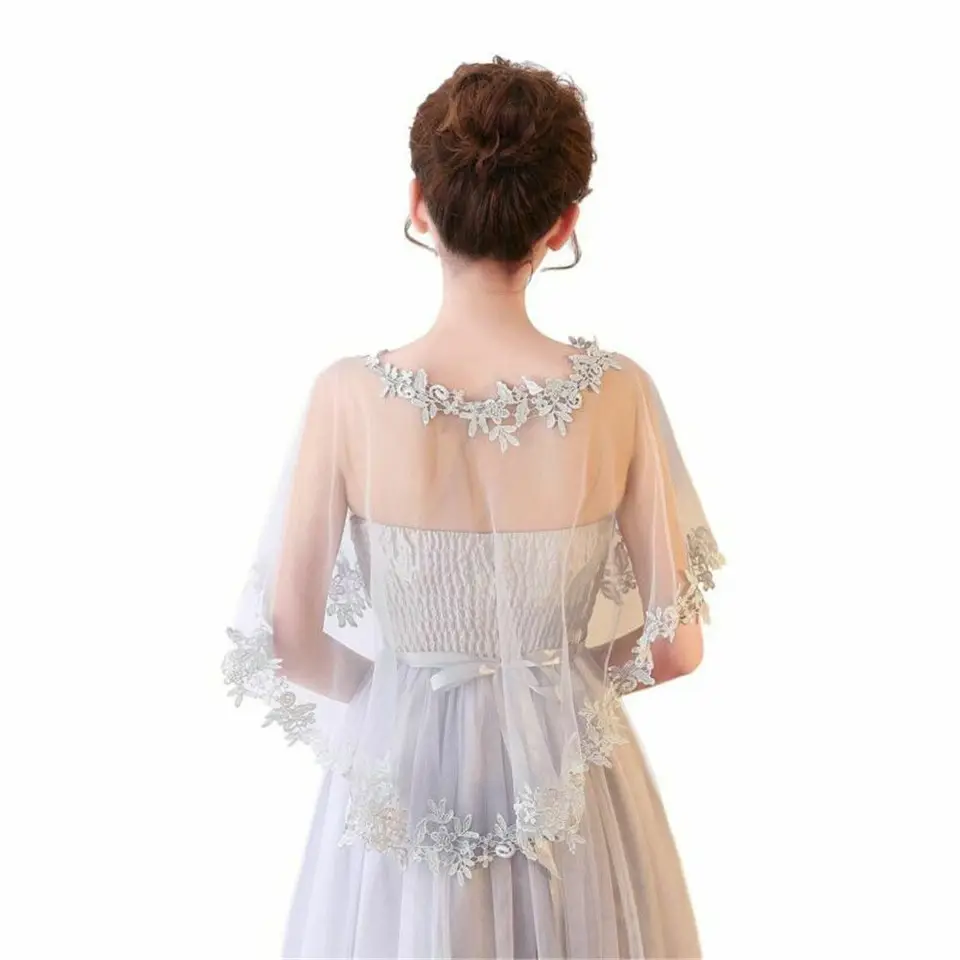 Cape Châle Dentelle Ouverte Devant - Élégante Écharpe Florale Pour Robe De Soirée, Mariée Ou Cocktail, Légère Et Polyvalente