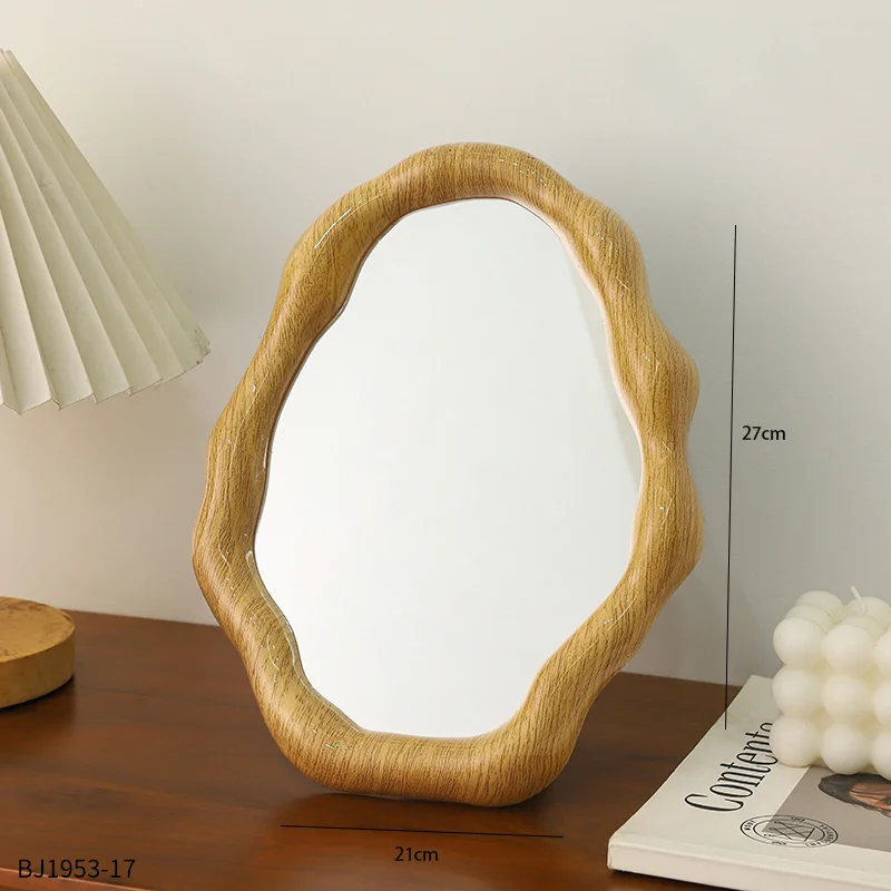 Miroir sur pied irrégulier créatif, miroir de maquillage de bureau, miroir de maquillage ornemental, décoration de salle, cosmétiques, décoration de la maison