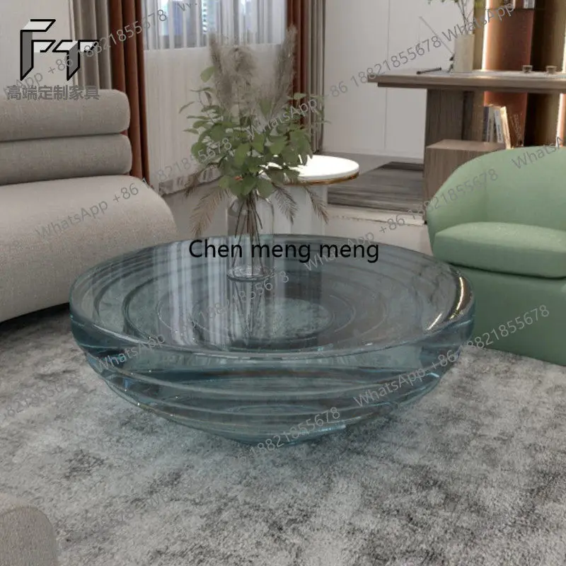 

Прозрачный журнальный столик для гостиной в стиле модерн, минималистичный, для виллы, демонстрационной комнаты, отеля