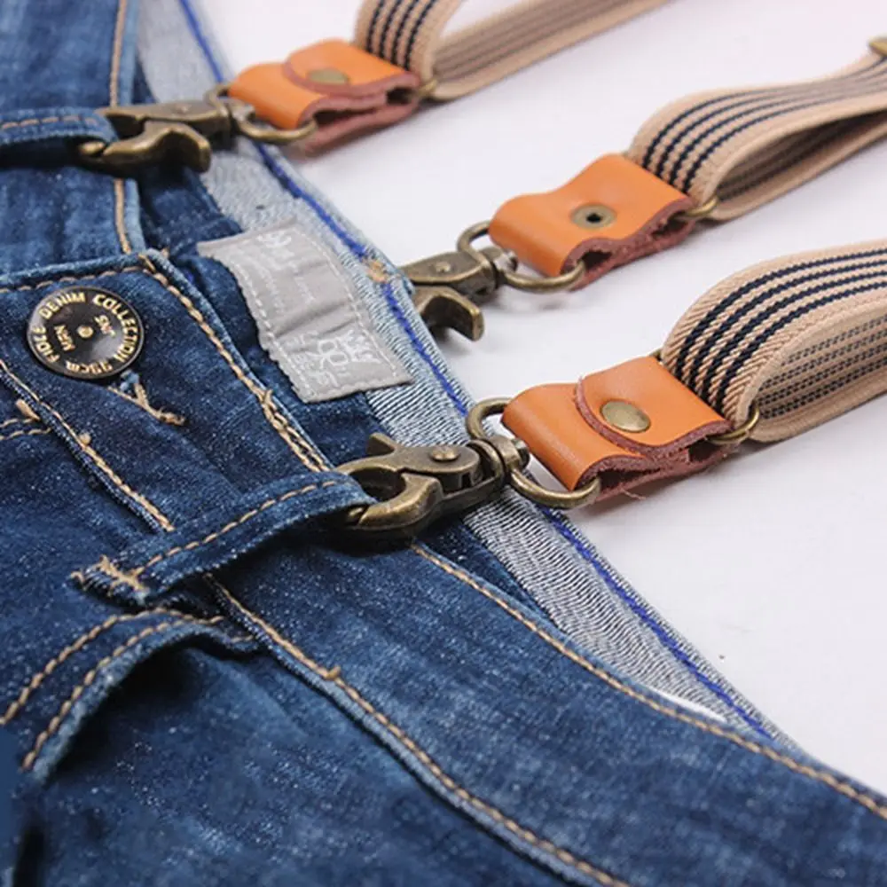 

Casual Solid Color For Men Strap Clip For Women Stripe Tie Suspenders Suspenders Clips Adjustable Braces Hanging Pants Clip