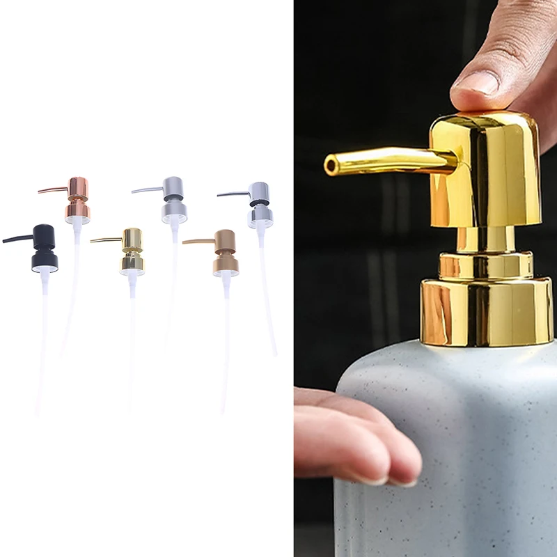 1Set ABS Soap Pump Liquid Dispenser Head Round Push Type With 28 Thread Bath Bottle Press Nozzle Lotion Tube For Bath Accessory