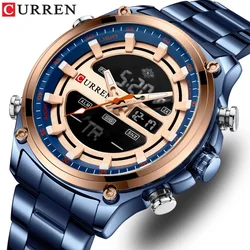 CURREN 8404 Luxury Men's Quartz Watches Sports Stainless Steel Multifunctional Calendar Luminous Waterproof Casual Digital Watch