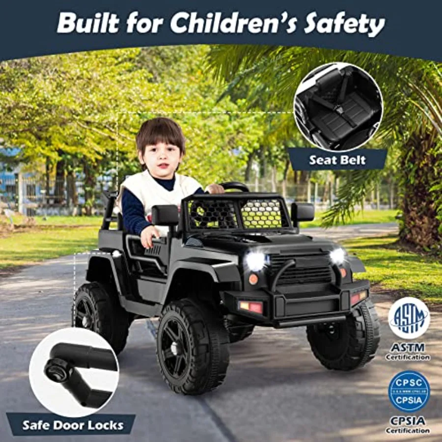 ركوب على سيارة 12 فولت تعمل بالبطارية شاحنة مع جهاز التحكم عن بعد الربيع تعليق المصابيح الأمامية الموسيقى القرن MP3 USB ومنفذ Aux