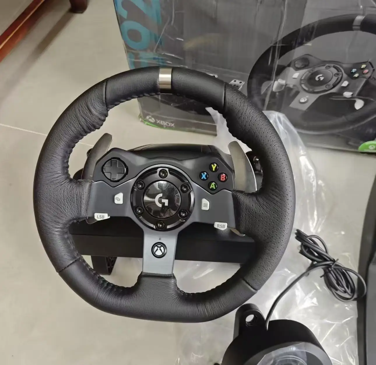 Suitable for Logitech G920 gaming steering wheel three piece set, consisting of steering wheel, pedals, and gear lever