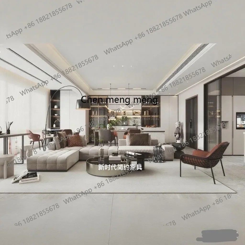 P32 Italian light luxury designer living room villa matte fabric sofa module combination