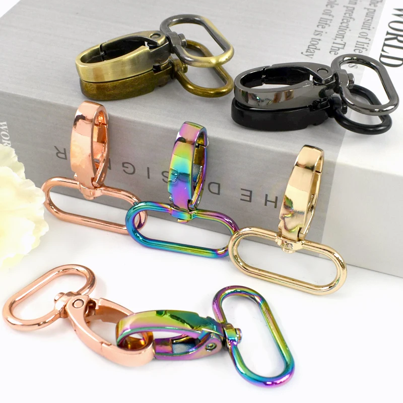 

10Pcs 13-38mm Metal Swivel Lobster Buckle Snap Hook for Bag Strap Keychain Spring Clasp Dog Leash Hook DIY Hardware Accessories