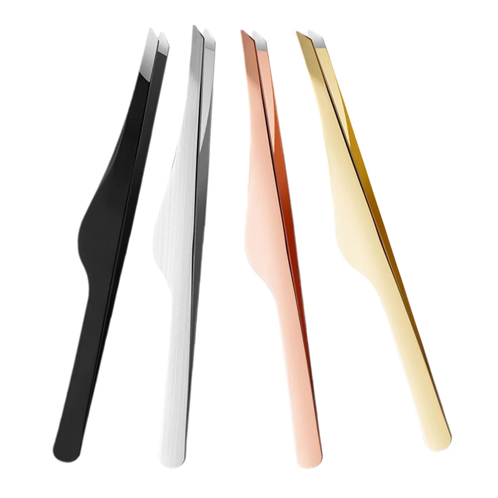 

4pcs Eyebrow Tweezers Stainless Steel Matte Finish Precision Tool lash applicator eyelash tweezers beauty accessories