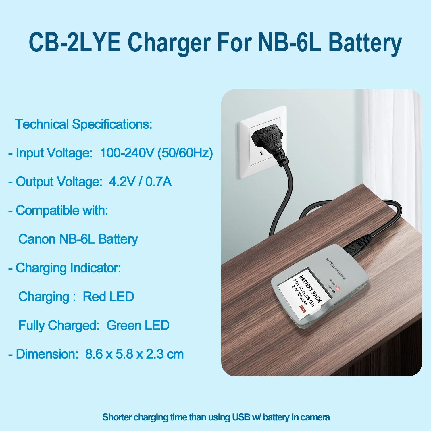 CB-2LY CB-2LYE ladegerät für canon batterien NB-6L NB-6LH powers hot D10 D20 D30 S90 S95 S120 S200 SD770 is SD980 SD1200 SD1300 SD350 SD40 00 SX1 70 SX240 is SX260 SX500 SX510 HS IXUS 85 is IXUS 300 HS – Detail 5