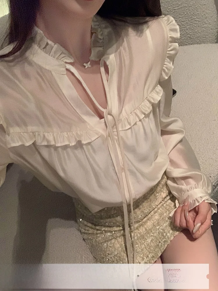 

YOLI Zhang Yuli irt Women's Design Sense Small ence Dstring Top Two-Piece Set French Sle Straight Cut Long ...