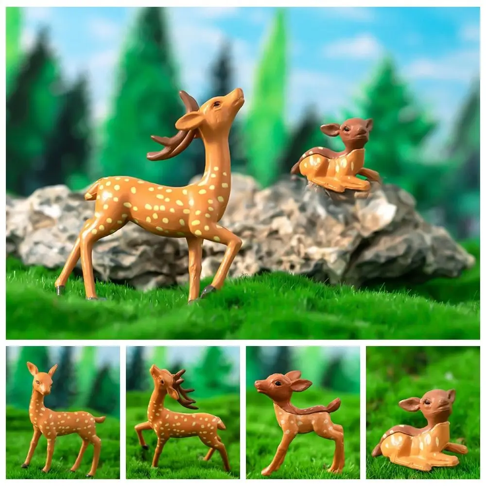 Deer Miniature Statue Garden Ornaments Figurines Fairy Garden Decoration Micro Landscape Home Yard Patio Outdoor Decor