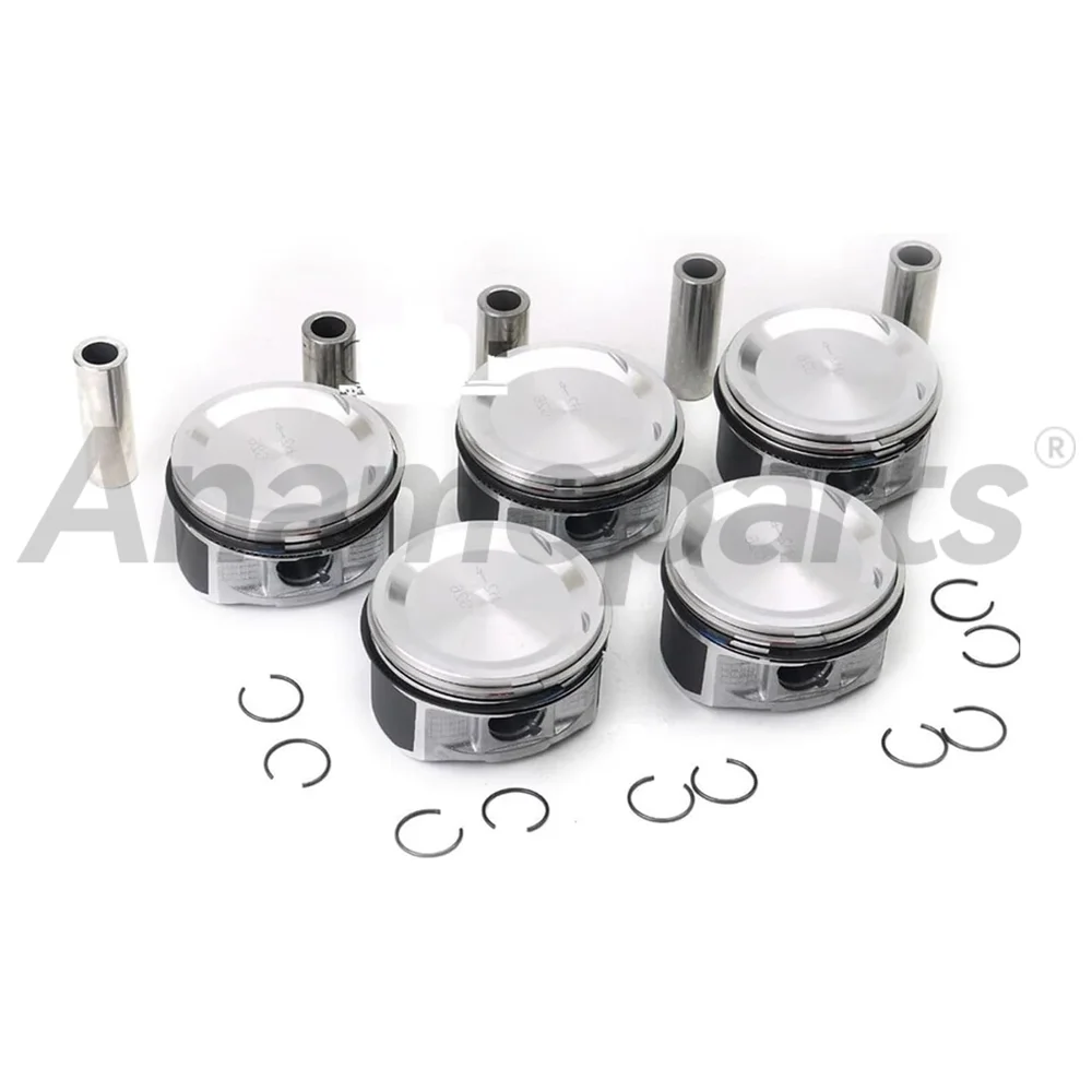 5Pcs Piston & Ring Kit for 2.5L T L5 Gas B5254T Engine Part Fits Volvo C30 C70 S40 S60 S80 V50 V70 XC70 2004-2016 30731509