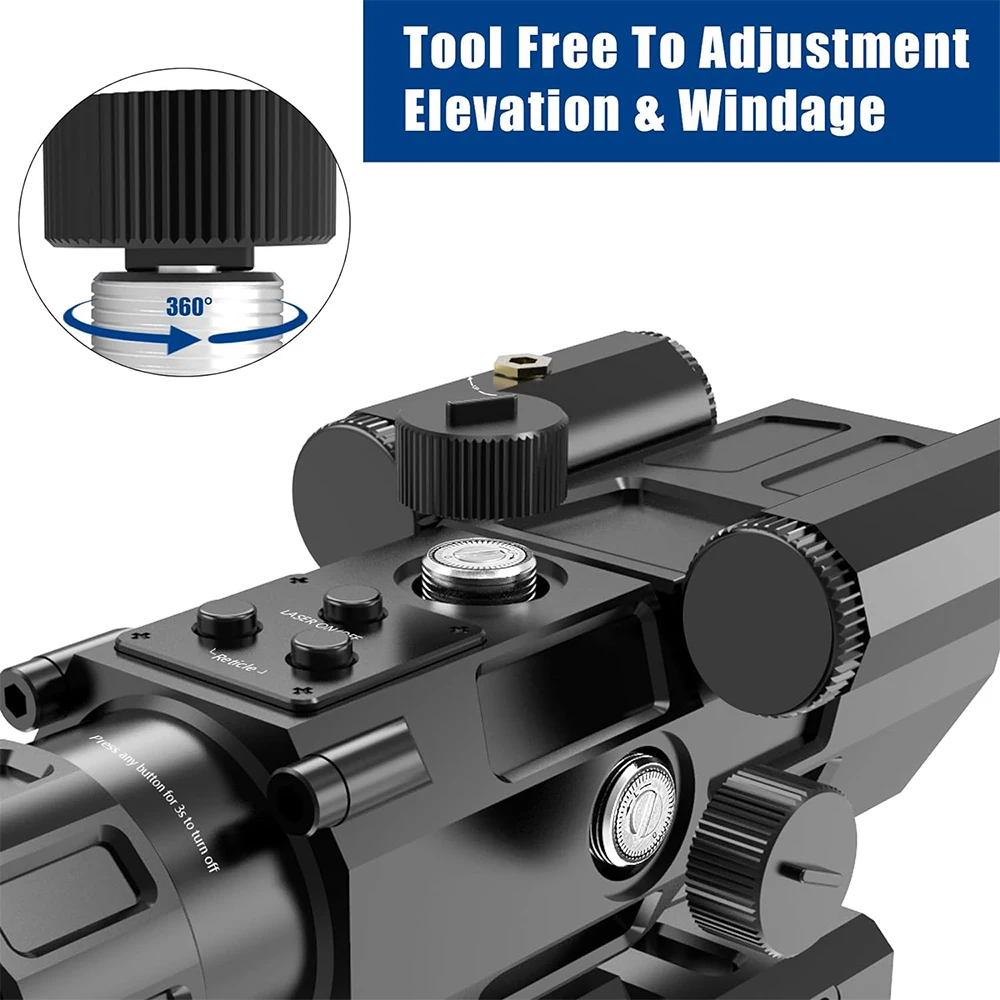 Imagem -05 - Prism Optics Rifle Scope com Laser Vermelho Visão Combo Nível Retículo Gravado Iluminado Riflescope para Airsoft Hunting 4x 32 mm