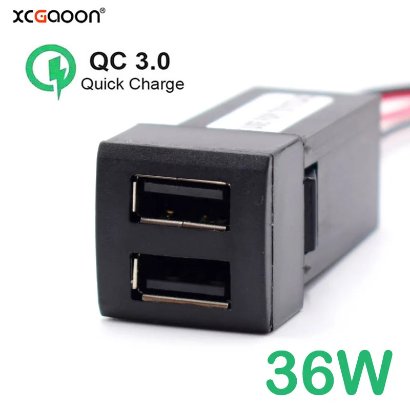 

12V 22x22mm Dual 2 USB Mobile Phone Quick Charger for Toyota Land Cruiser Prado 150 Series Rav4 Camry Hiace Corolla