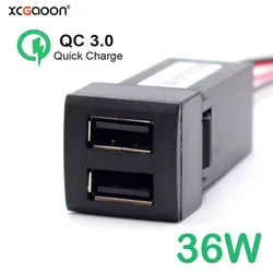 12V 22x22mm Dual 2 USB Mobile Phone Quick Charger for Toyota Land Cruiser Prado 150 Series Rav4 Camry Hiace Corolla