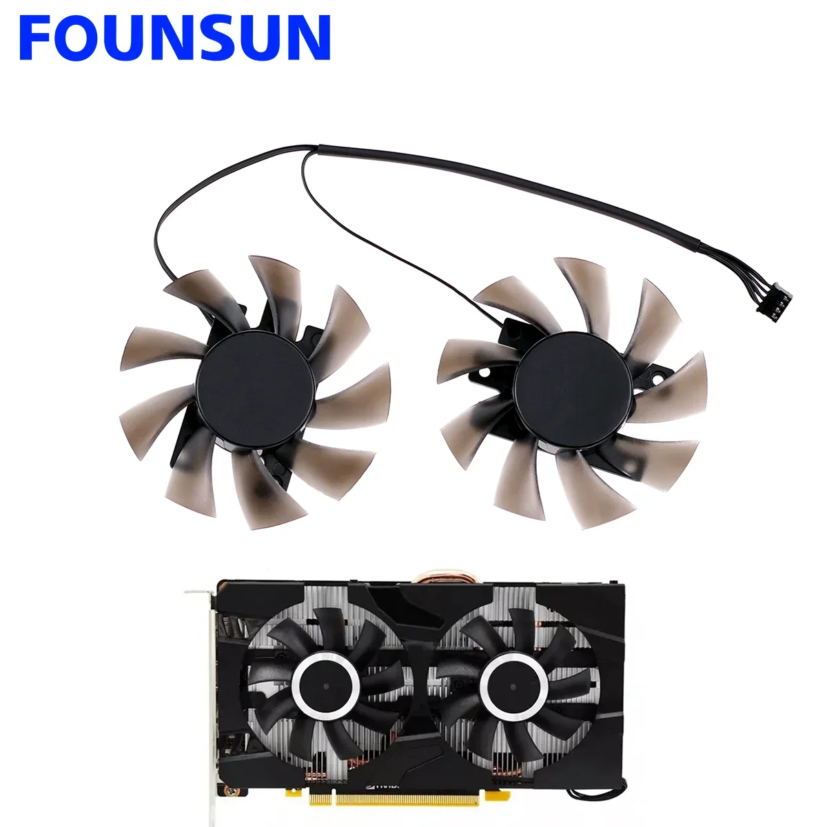 

New 2Pcs/set CF-12815S 4P Cooling Fan Replacement For Inno3D GeForce GTX 1660 Ti RTX 2060 Ggraphics Video Card GPU Cooler Fan