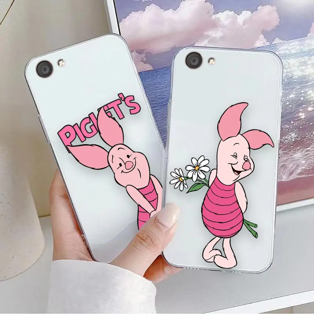 Clear Phone Case For VIVO Y32 Y33S Y50 Y51S Y52S Y53S Y55S Y66 Y77 Y95 Y97 V20 V21 5G 4G Case Funda Shell Cute Pink Piglet Anime