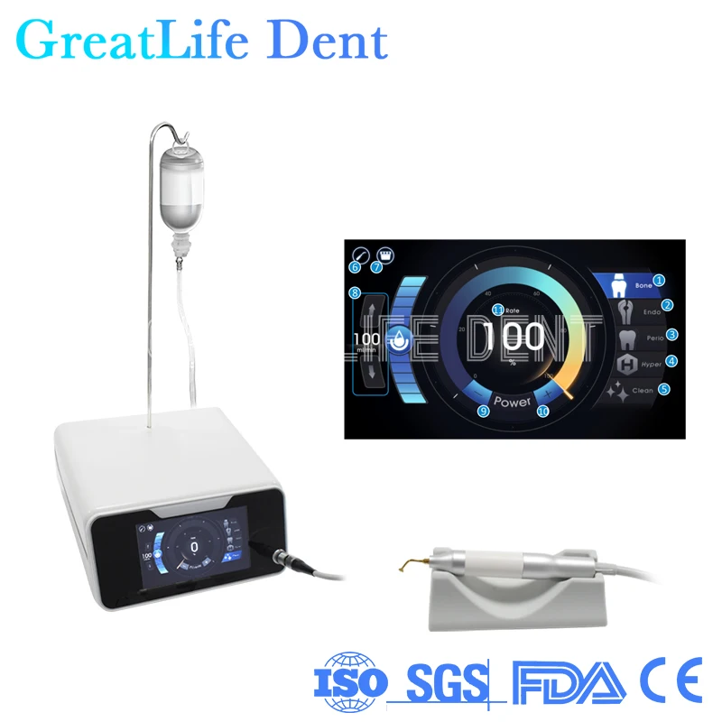 

GreatLife Dent Refine AI-Bone II Endo Perio Surgical Motor Equipment LED Handpiece Surgery Bone Knife LED Ultrasonic Bone Cutter