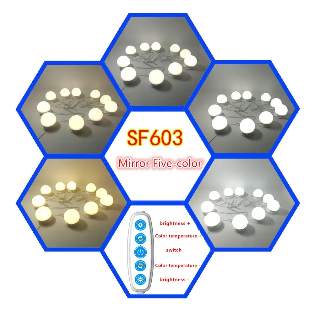 10 Stücke Make-Up Spiegel Eitelkeit LED Glühbirnen Lampe Kit Dimmbare LED Make-Up Spiegel Kosmetische Füllen Licht