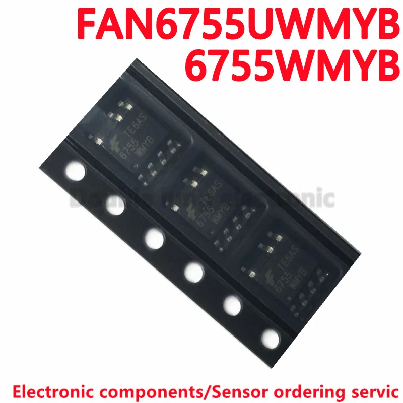10PCS/100PCS/LOT FAN6755UWMYB  FAN6755WMYB FAN6755U WMYB  6755U SOP7 IC PWM Controller
