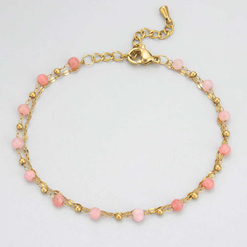 assoonas, 1 Stück/Lot, MH53, Armbänder für Frauen, 18k vergoldet, Edelstahl, Naturstein, handgefertigt, Anhänger, Modeschmuck – Detail 4