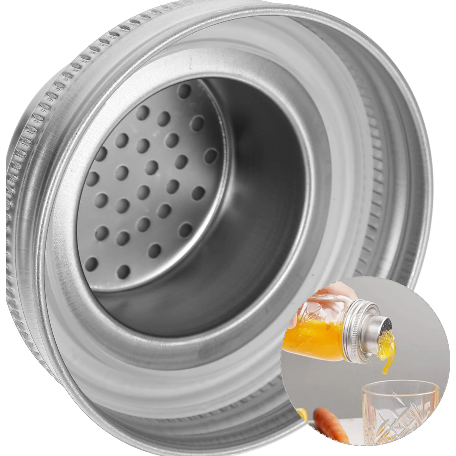 

6Pcs Stainless Steel Jar Shaker Lids for Mason Jars Cocktail Mixing and Seasoning Storage Spice Shaker Lids Multi-Function Drink