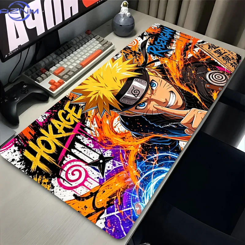 Mouse Pad Larger Gamer Uchiha Itachi Madara N-Naruto Uzumaki Computer Keyboard Desk Mat Gaming Accessories Graffiti Art Mousepad