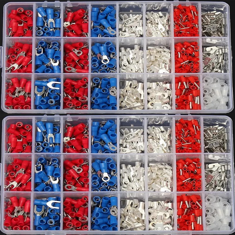 1000Pcs Insulated Crimp Terminals Kit Electrical Cable Wire Cord Pin End  Connectors  Wire Connector Terminals  Assorted Set