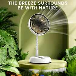 Portable Folding Fan 5400mAh USB Remote Control Air Cooler Silent Rechargeable Wireless Floor Standing Fan For Outdoor Home