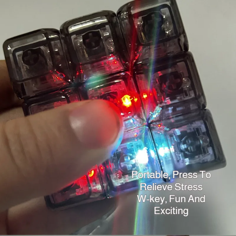 Keyboard decompressor pendant mechanical decompressor luminous nine-key button block decompression keyboard