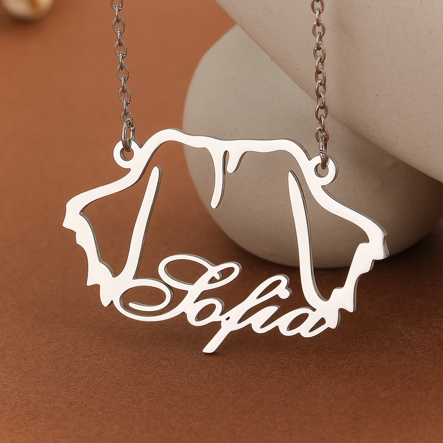 Custom Bernese Mountain Name Necklace Personalized Choker Stainless Steel Necklaces for Women Man Customized Jewelry Gift