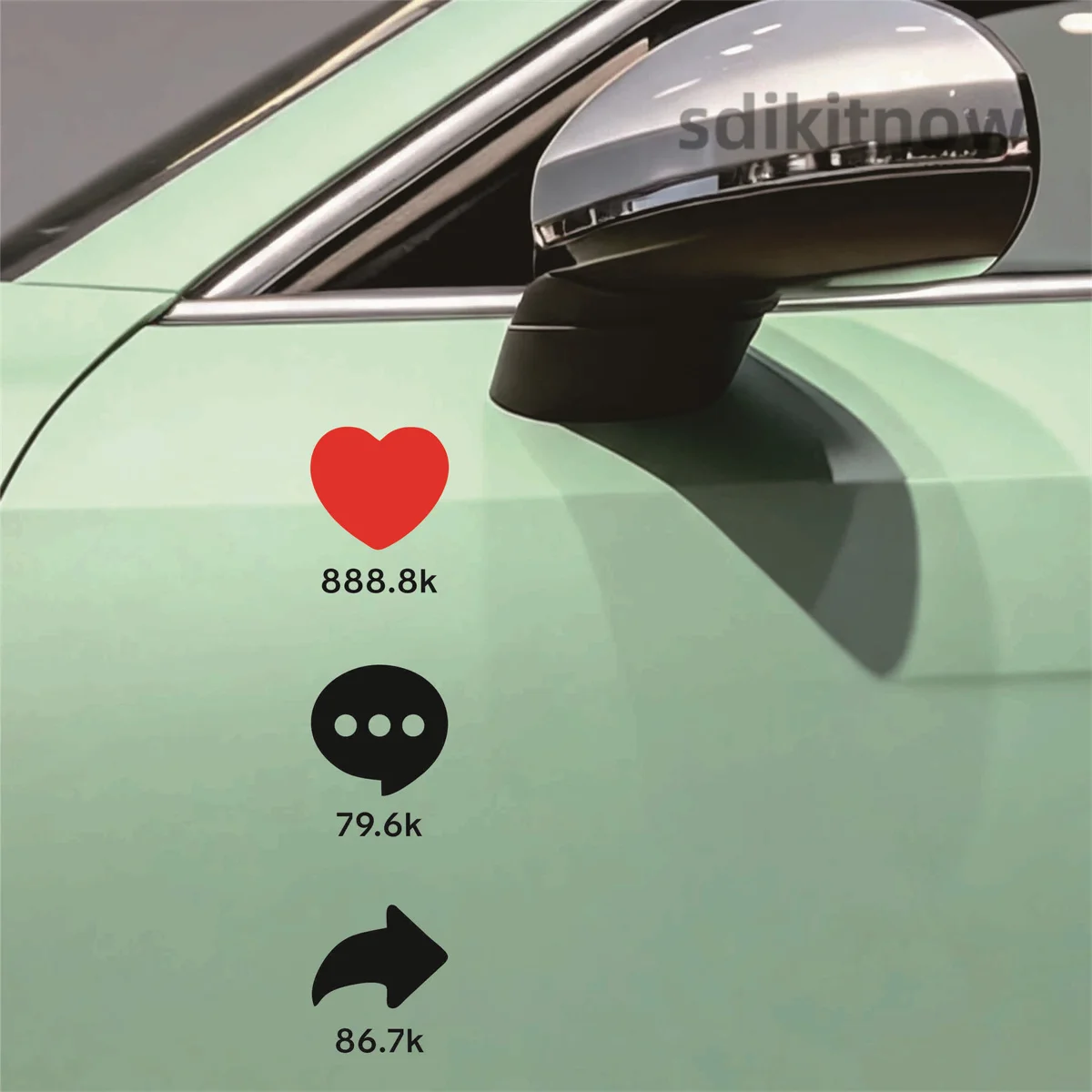 Social Media Like Comment Share Icon Car Sticker Waterproof Vinyl Window Funny Decal Decor For Tiktok Instagram youtube
