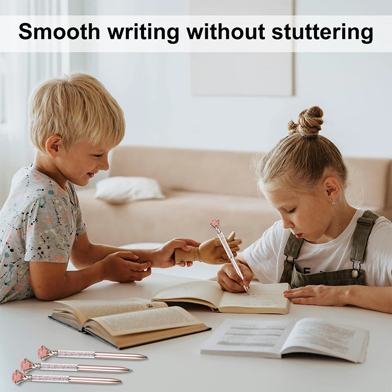 10-100 ชิ้นแฟชั่นงานแต่งงานของขวัญสํานักงานหญิงสาวพลาสติกคริสตัลเพชรปากกา