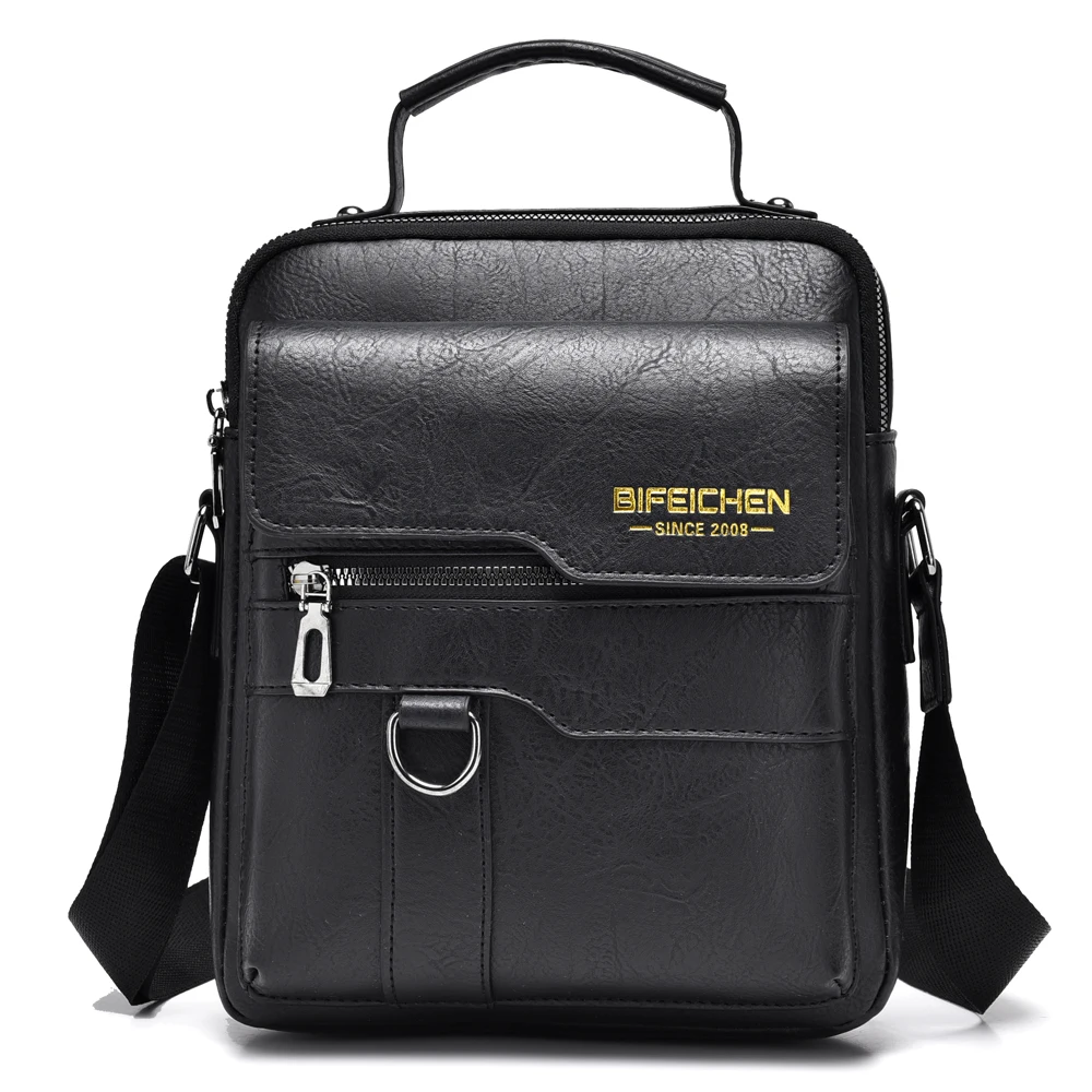 

2026 New Vintage Men Crossbody Bag Leather Shoulder Bag For Men Handbags Brown Business Large Capacity Messenger Side Bags Male